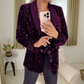 Blazer met Lange Mouwen en Pailletten en Zakken