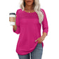 Dames-Pleated Detail 3/4-Armel-Casual-Shirt