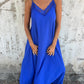 Elegante Kant Maxi Jurk met V-hals en Spaghetti Bandjes voor Vrouwen