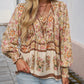 💖Laatste dag uitverkoop. 50% korting💖Vrouwelijke modieuze bedrukte V-hals lange mouw shirt