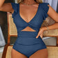 🎁Limietede uitverkoop - 67% korting👗Sexy geplooide eendelige badpak