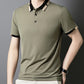 Heren Korte Mouw Stretch Ice Silk Shirt met Kraag