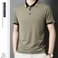 Heren Korte Mouw Stretch Ice Silk Shirt met Kraag