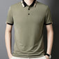 Heren Korte Mouw Stretch Ice Silk Shirt met Kraag