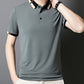 Heren Korte Mouw Stretch Ice Silk Shirt met Kraag