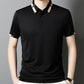 Heren Korte Mouw Stretch Ice Silk Shirt met Kraag