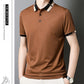 Heren Korte Mouw Stretch Ice Silk Shirt met Kraag