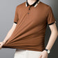 Heren Korte Mouw Stretch Ice Silk Shirt met Kraag