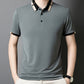 Heren Korte Mouw Stretch Ice Silk Shirt met Kraag