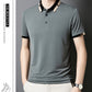 Heren Korte Mouw Stretch Ice Silk Shirt met Kraag