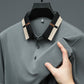 Heren Korte Mouw Stretch Ice Silk Shirt met Kraag