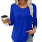 Damesblouse met plooien en 3/4-mouwen