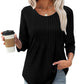 Damesblouse met plooien en 3/4-mouwen