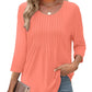 Damesblouse met plooien en 3/4-mouwen