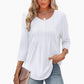 Damesblouse met plooien en 3/4-mouwen