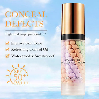 📢📢 1+1 gratis☀️ 3-in-1 gezichtszonnecrème voor volwassenen – breedspectrum SPF-formule met concealer en foundation, hydraterend, oliebeheersend, water- en zweetbestendig, kleurcorrigerend en huidtone egaliserend