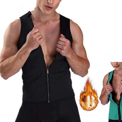 Heren workout tanktop met rits en body shaper