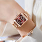 Fashion Square Dames Roségoud Diamanten Horloge