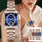 Fashion Square Dames Roségoud Diamanten Horloge