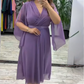 Dames elegante jurk met een halslijn naar V