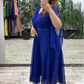 Dames elegante jurk met een halslijn naar V