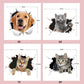 3D verwijderbare muurstickers met katten en honden