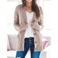 Dames herfst casual lange mouw knoop naar beneden open voorzijde kabel gebreid vest (kopen 2 gratis verzending)