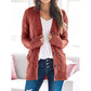 Dames herfst casual lange mouw knoop naar beneden open voorzijde kabel gebreid vest (kopen 2 gratis verzending)