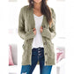 Dames herfst casual lange mouw knoop naar beneden open voorzijde kabel gebreid vest (kopen 2 gratis verzending)