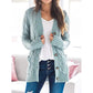 Dames herfst casual lange mouw knoop naar beneden open voorzijde kabel gebreid vest (kopen 2 gratis verzending)