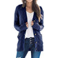Dames herfst casual lange mouw knoop naar beneden open voorzijde kabel gebreid vest (kopen 2 gratis verzending)