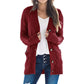 Dames herfst casual lange mouw knoop naar beneden open voorzijde kabel gebreid vest (kopen 2 gratis verzending)