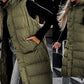 Dames Lange Donsvest | Kap en Knoopsluiting