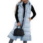 Dames Lange Donsvest | Kap en Knoopsluiting