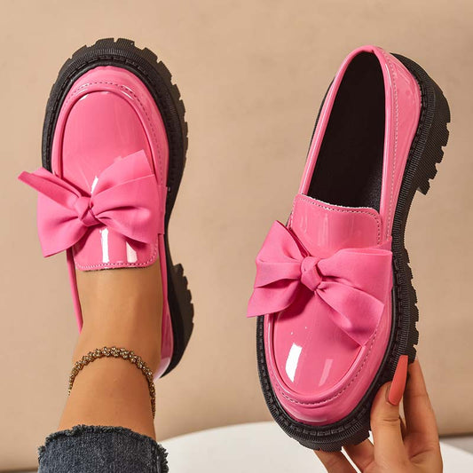 Elegante Lieve Plateau Loafers met Strik