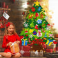 🎅Xmas Hot Sale - 50% KORTING!🎄DIY vilten kerstboom voor kinderen – 32 herbruikbare ornamenten + kerstverlichting