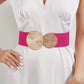 Dames vintage elastische riem met gouden gesp