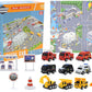 📢📢 50% KORTING!! ⏰🚗Adventskalender voor jongens: speelgoedsets met bouwvoertuigen van lichtmetaa