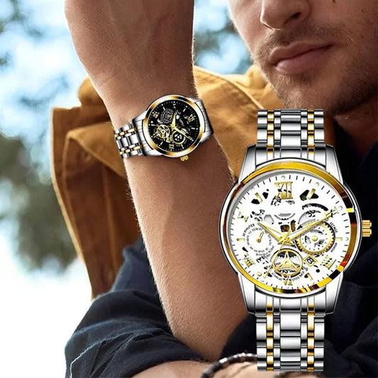 Horloges geïmporteerd uit Japan🔥Waterdicht mechanisch herenhorloge met Romeinse cijfers