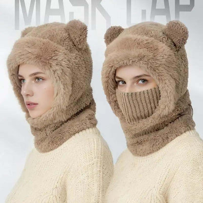 3-in-1 Winter Warm Balaclava Hat with Bear Ears