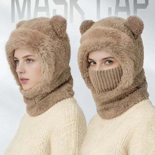 3-in-1 Winter Warm Balaclava Hat with Bear Ears