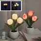 LED Tulp Nachtlamp - Bloem Tafellamp met 3 Takken USB Decoratief Licht