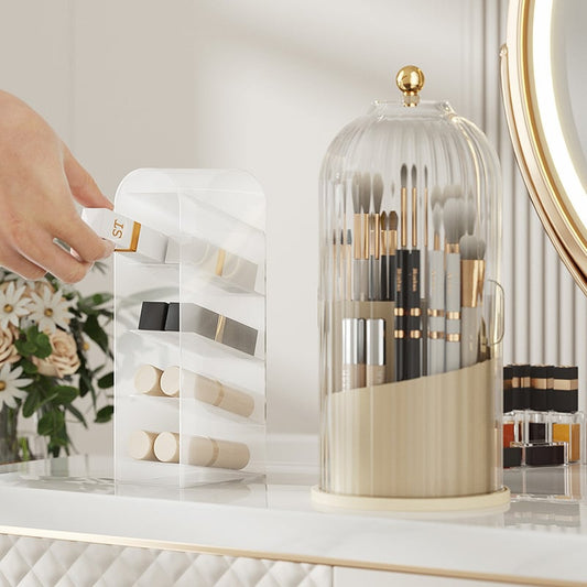 🎉Nieuwjaars Cadeau 50% KORTING!💄360° Draaibare Make-upborstelorganizer: Moeiteloze Organisatie + Ruimtebesparing – Stijlvol Voor Jouw Beautyruimte!