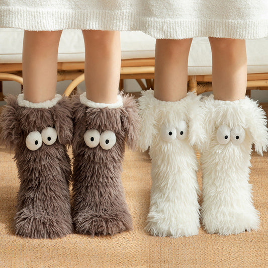💗LAATSTE DAG VAN DE SALE 50% KORTING⚡50K+ VERKOCHT💕Dames Plush Slipper Sokken Vloersokken Winter Thuis Binnen Verdikte Fleece-gevoerde Antislip Volwassen Dames Plush Sneeuwsokken Schoenhoezen