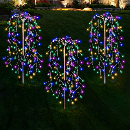 ✨Solarlampen voor in de tuin – Firework-achtige sterrenstralers, waterdicht, met grondharing voor paden, terrassen & feestjes 🌟🌧️✨ (Meerkleurig)