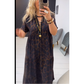 ❤️‍🔥Dames V-hals luipaardprint maxi-jurk