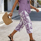 🔥Dames 2-delige set – Gelaagde asymmetrische tuniek top & bedrukte wijde broek, ademend polyester.