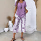 🔥Dames 2-delige set – Gelaagde asymmetrische tuniek top & bedrukte wijde broek, ademend polyester.