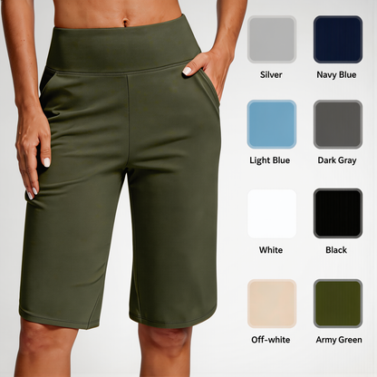 Dames Hoge-taille Yogashorts met Zakken