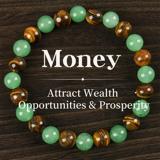 💚Armband voor geld aantrekking met groene aventurijn & tijgeroog 🧲